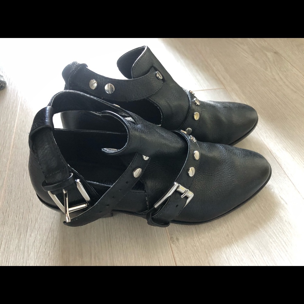Rebecca Minkoff black booties w/ hardware